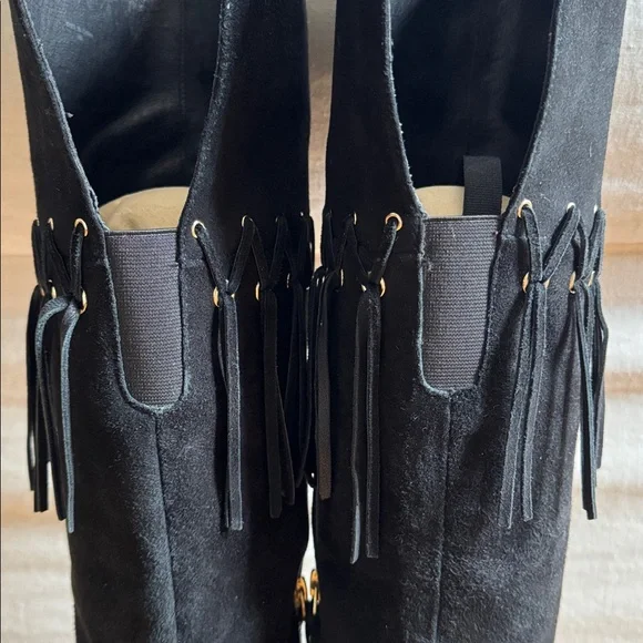 Rebecca Minkoff Black Over the Knee Fringe Boots, 8 - Picture 4 of 9
